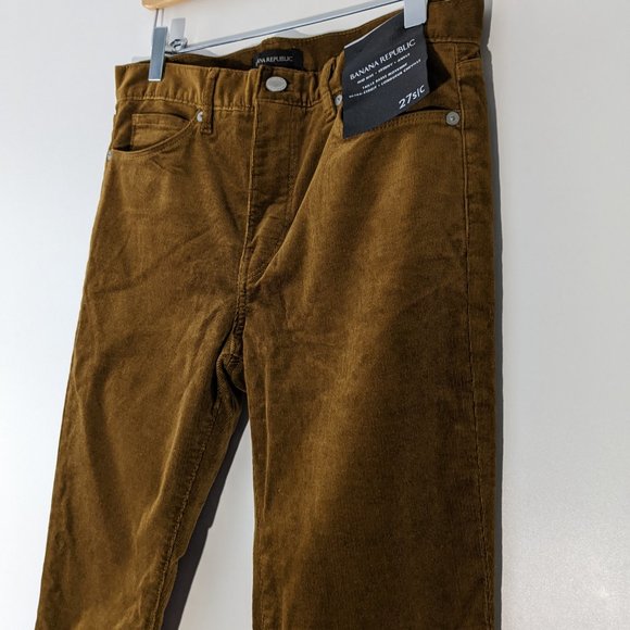 BNWT Banana Republic Mid Rise Skinny Ankle Cords Brown Tan Size 27 Short - Picture 2 of 10